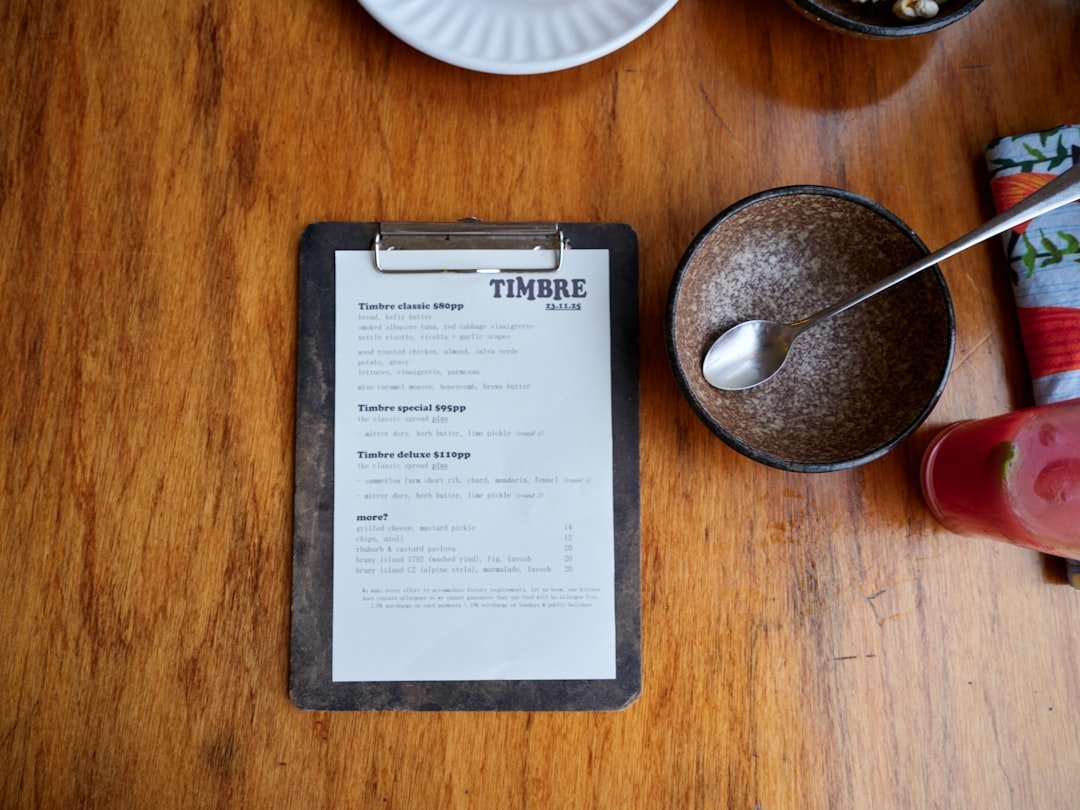 Photo fine dining menus
